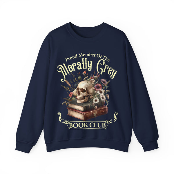 Morally Grey Book Club Sweatshirt in Navy