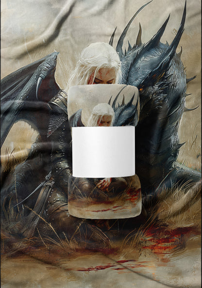 Dragon Warrior Art Fantasy Print Blanket