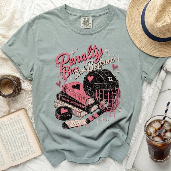 Penalty Box Book Boyfriend Tee in Bay