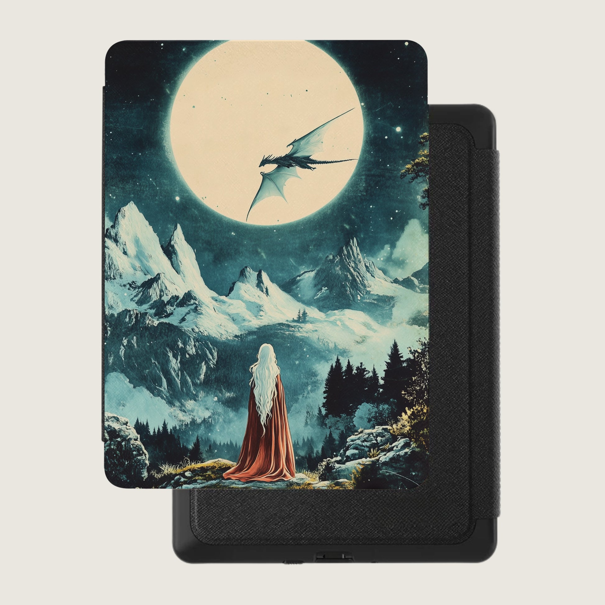 Moonlit Dragon Fantasy Peaks Woman Mystical Night product type