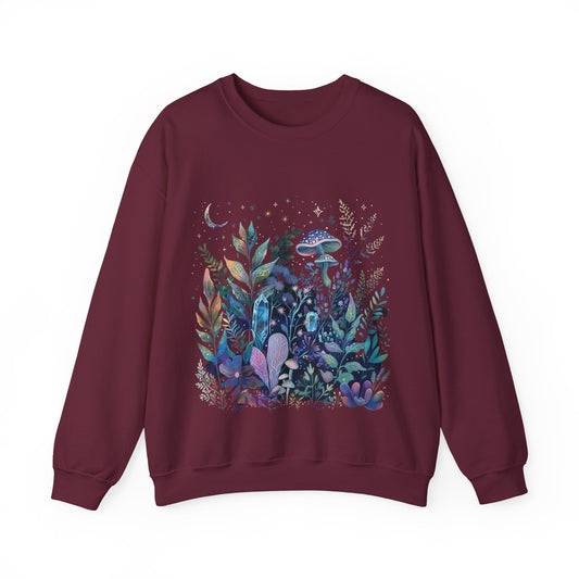 🌙 Spooky Cottagecore Botanical Sweatshirt
