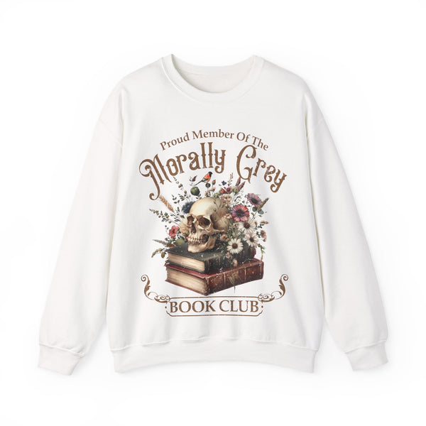 Morally Grey Book Club Sweatshirt in White