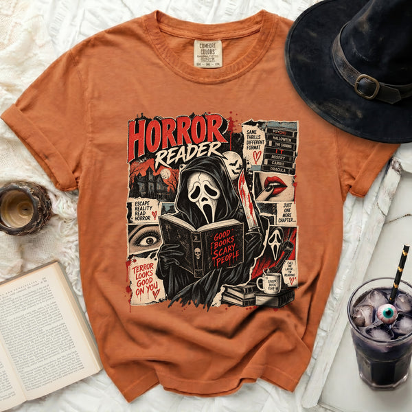 Horror Reader Graphic Tee in Yam