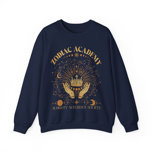 Zodiac Academy Almighty Sovereign Society Sweater in Navy