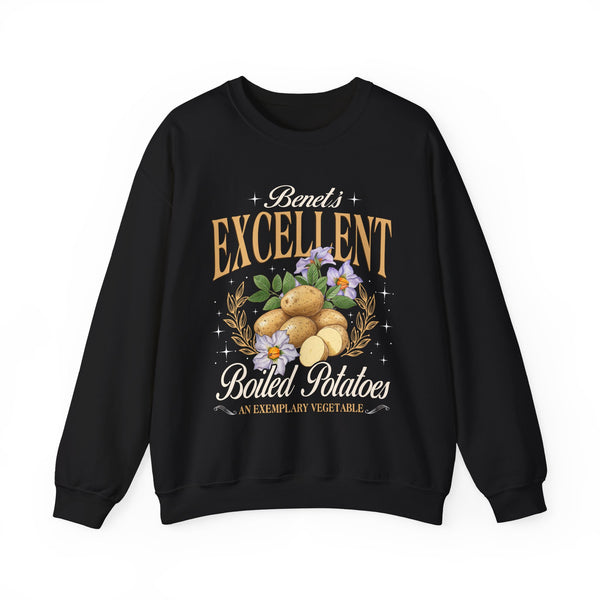 Benet's Excellent Boiled Potatoes Sweatshirt in Black
