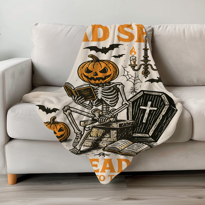 Halloween Skeleton Reading Blanket for Cozy Evenings