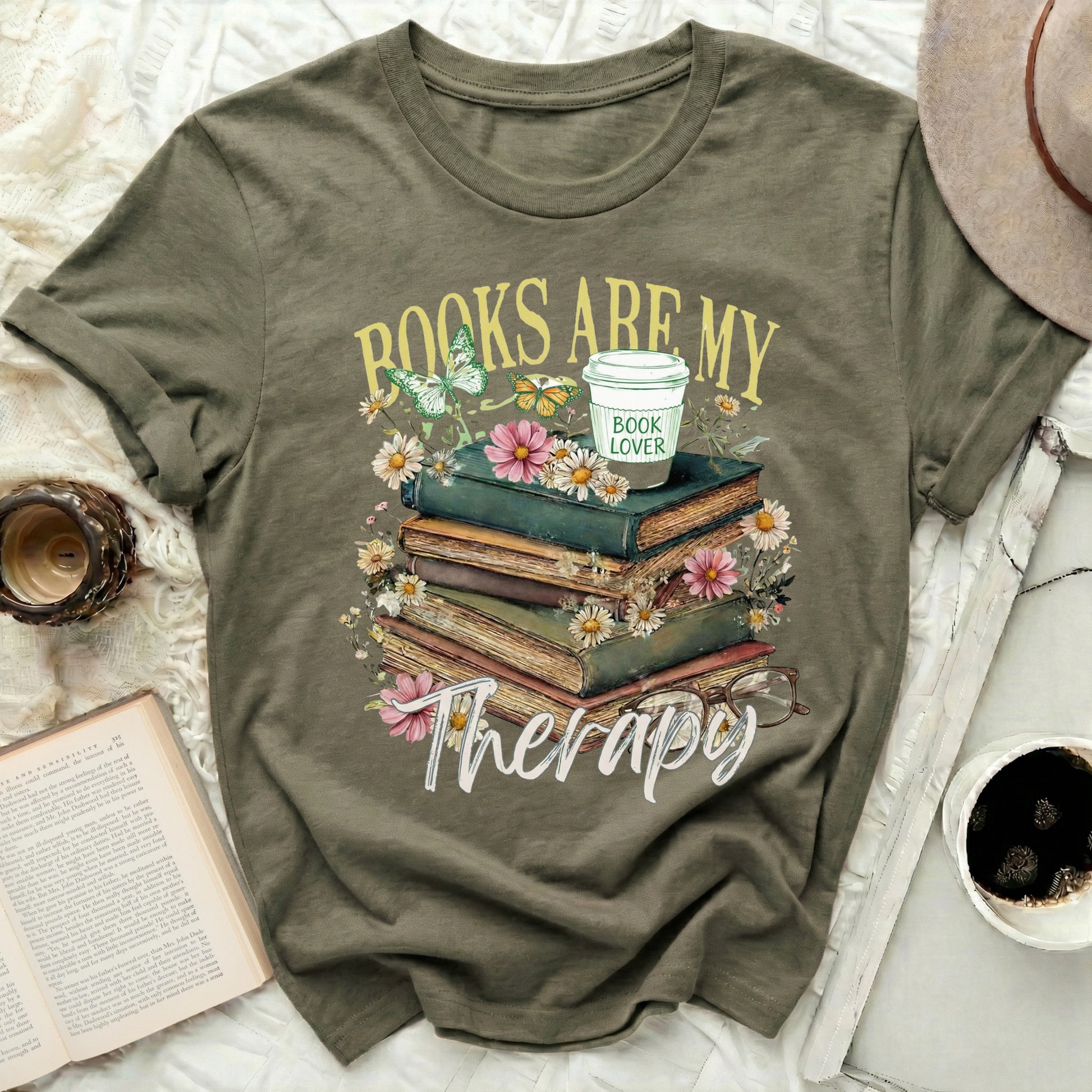 Books Are My Therapy Book Lover T-Shirt