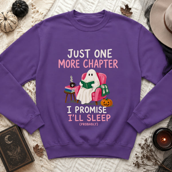 The 'Just One More Chapter' Ghost Sweatshirt in Purple