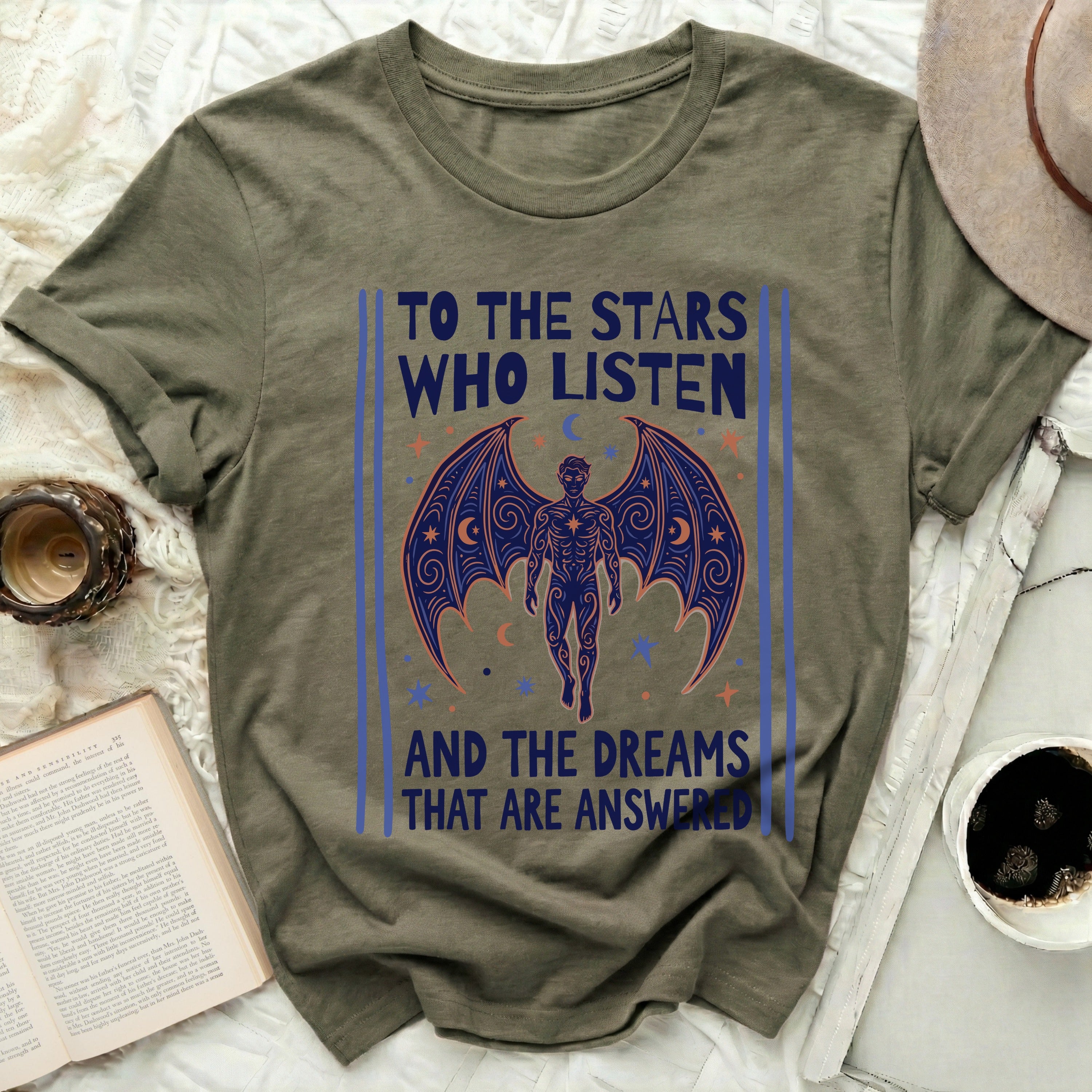 Winged Figure Stars Moon Dreams Answered product type
Stars Listen
Dreams Answered
Winged Creature
Celestial Design
Mystical Art
Fantasy Lover
Aesthetic Shirt
Bookish Gift
Quote T-shirt
Olive Green Top
Night Sky Theme
Moon Stars Print
Spiritual Vibes
Dark Fantasy
Whimsical Style
Unique Graphic
Mythical Being
Cosmic Energy
Magic Dreams
Soulful Quote
