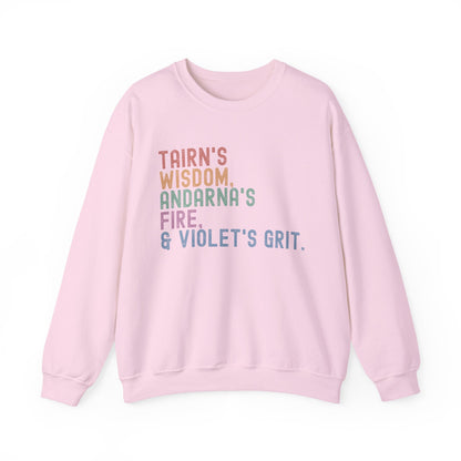"Tairn's Wisdom, Andarna's Fire, & Violet's Grit" Sweatshirt