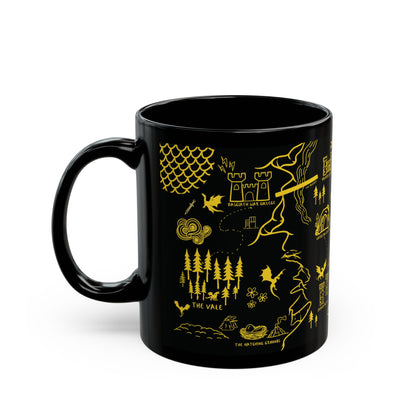 Black Fourth Wing Map Mug