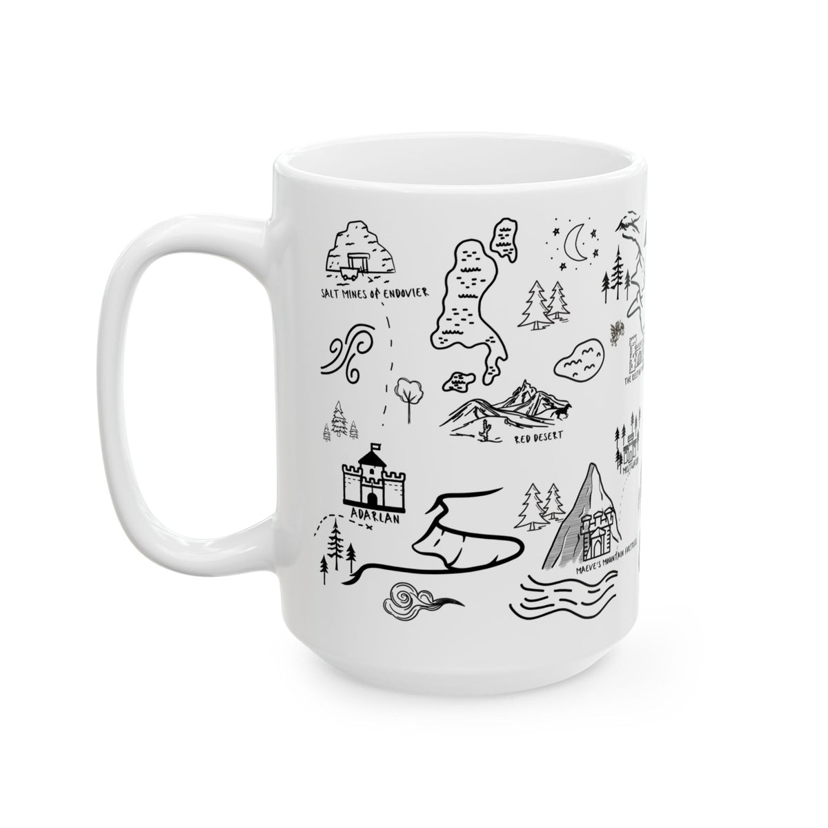 White Throne of Glass Map Mug