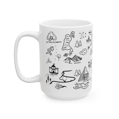 White Throne of Glass Map Mug