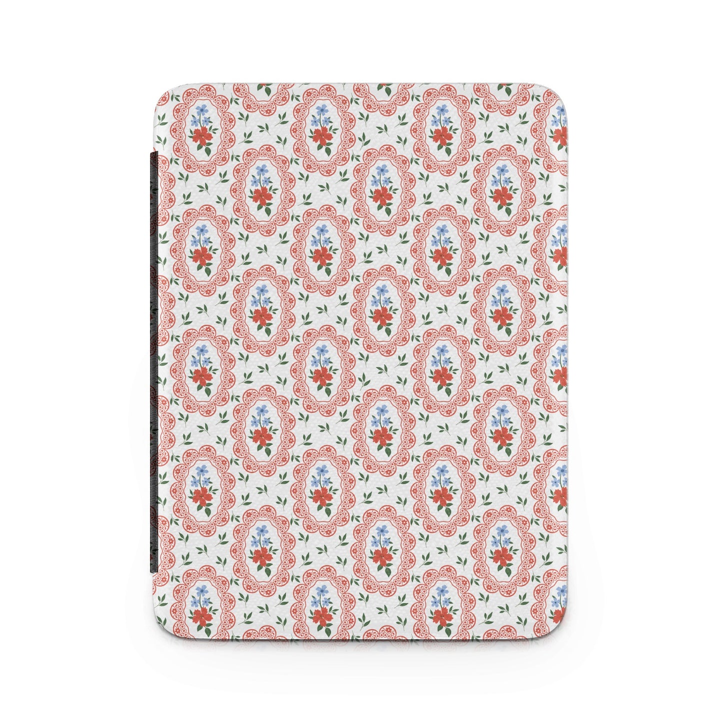 Vintage Floral Red and Blue Pattern iPad Cover
