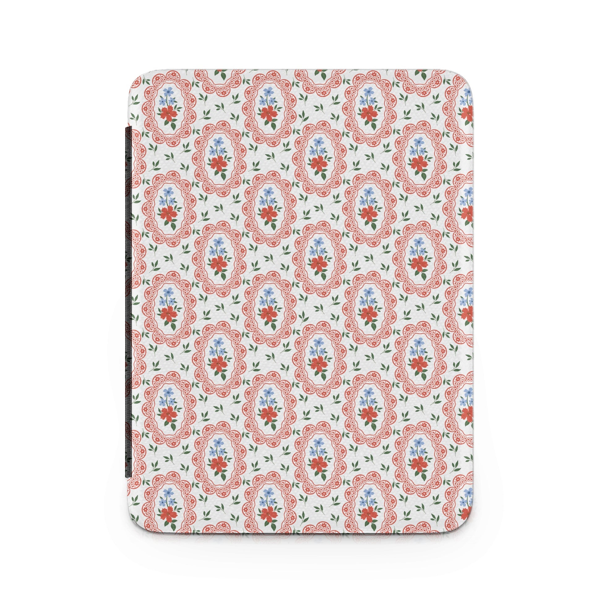 Vintage Floral Red and Blue Pattern iPad Cover