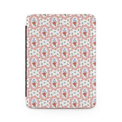 Vintage Floral Red and Blue Pattern iPad Cover