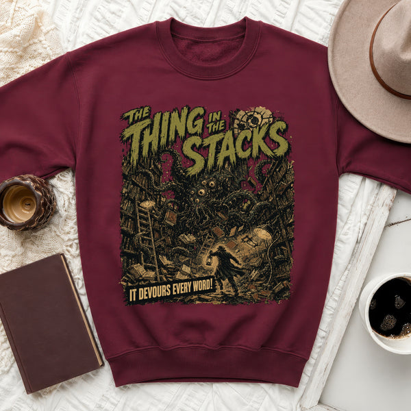 Thing In The Stacks Sweatshirt in Maroon