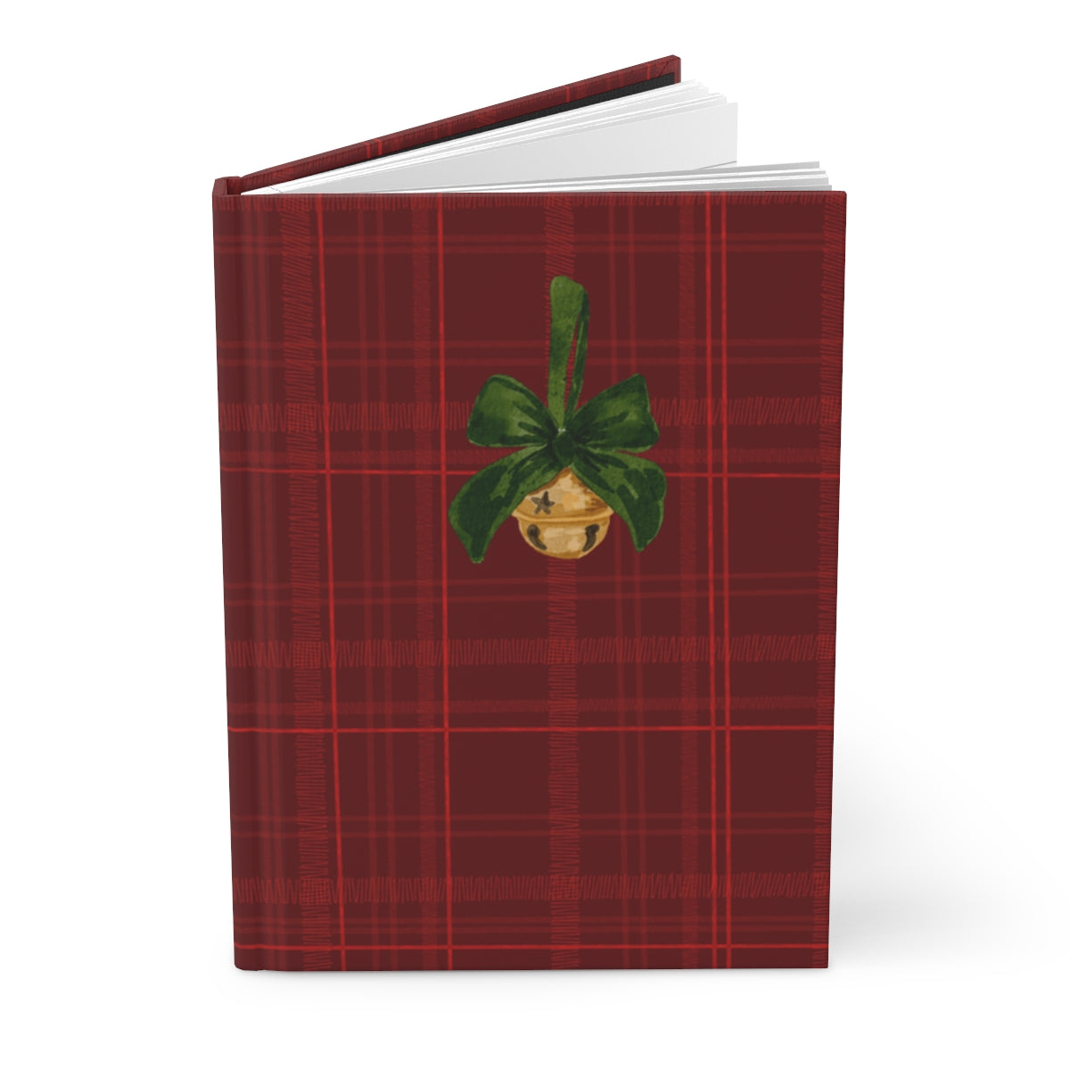 Red Plaid Hardbound Christmas Theme Journal Notebook