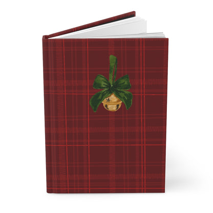 Red Plaid Hardbound Christmas Theme Journal Notebook