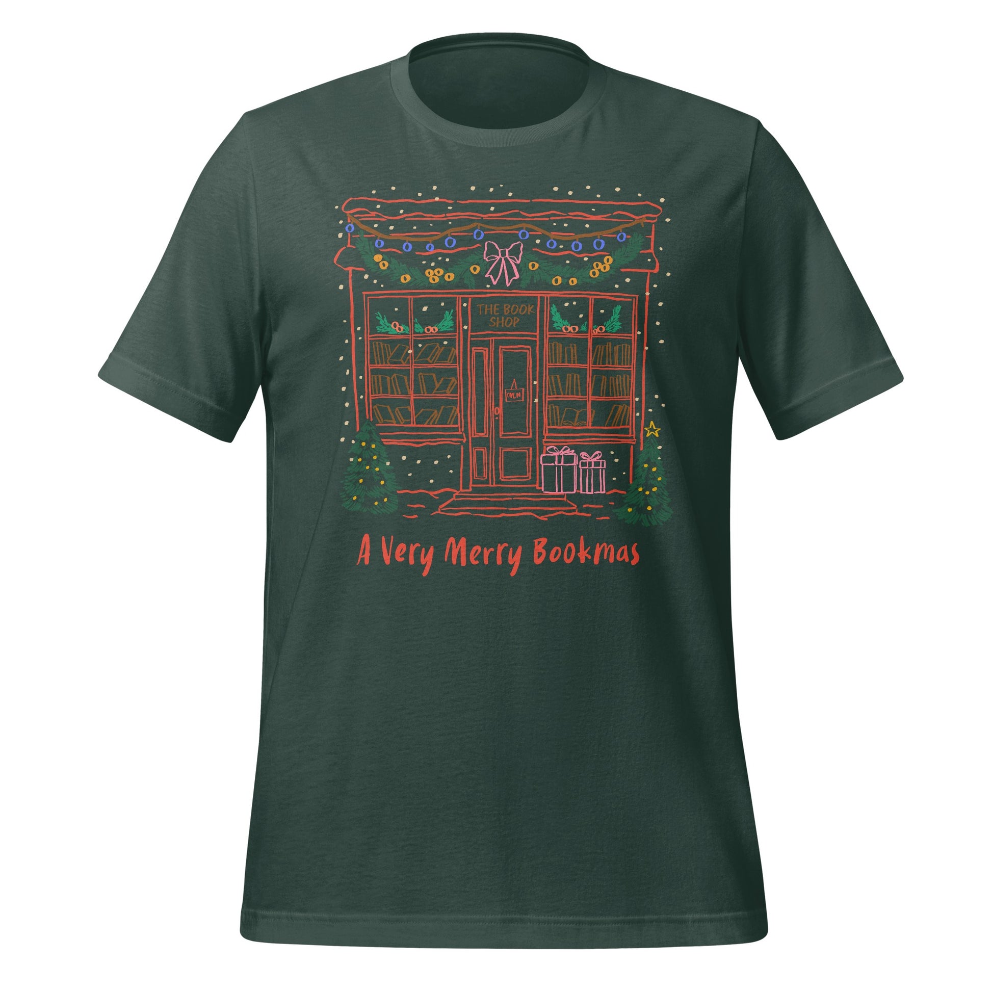 A Very Merry Bookmas Festive Bookstore T-Shirt