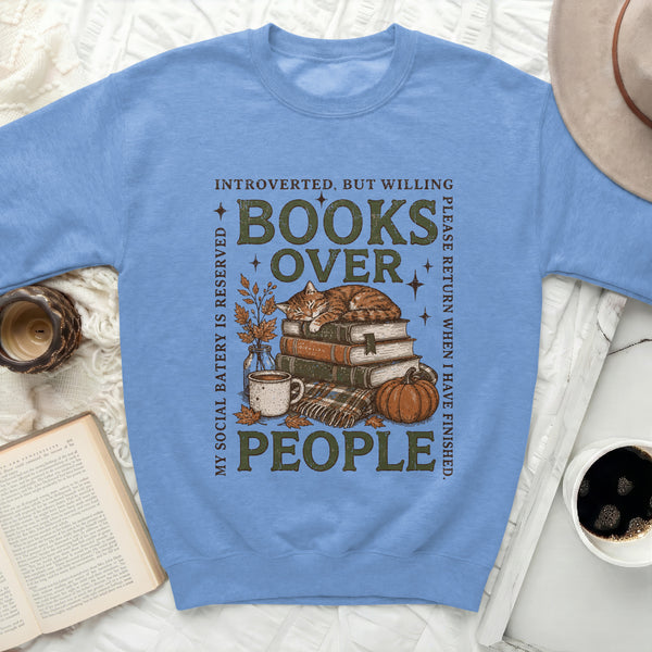 Books Over People Sweatshirt in Carolina Blue
