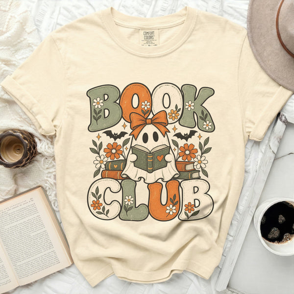 Vintage Ghost Book Club Tee in Ivory