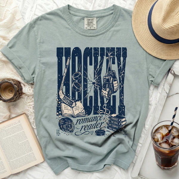 Hockey Romance Reader Tee in Bay