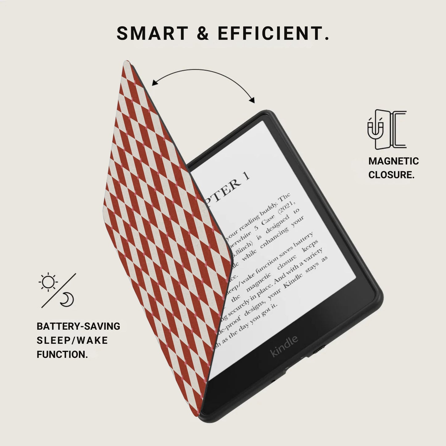 Smart & Efficient Kindle Case with Magnetic Closure