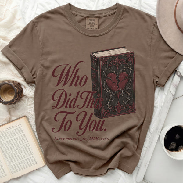Who Did This To You? Book Tee in Espresso