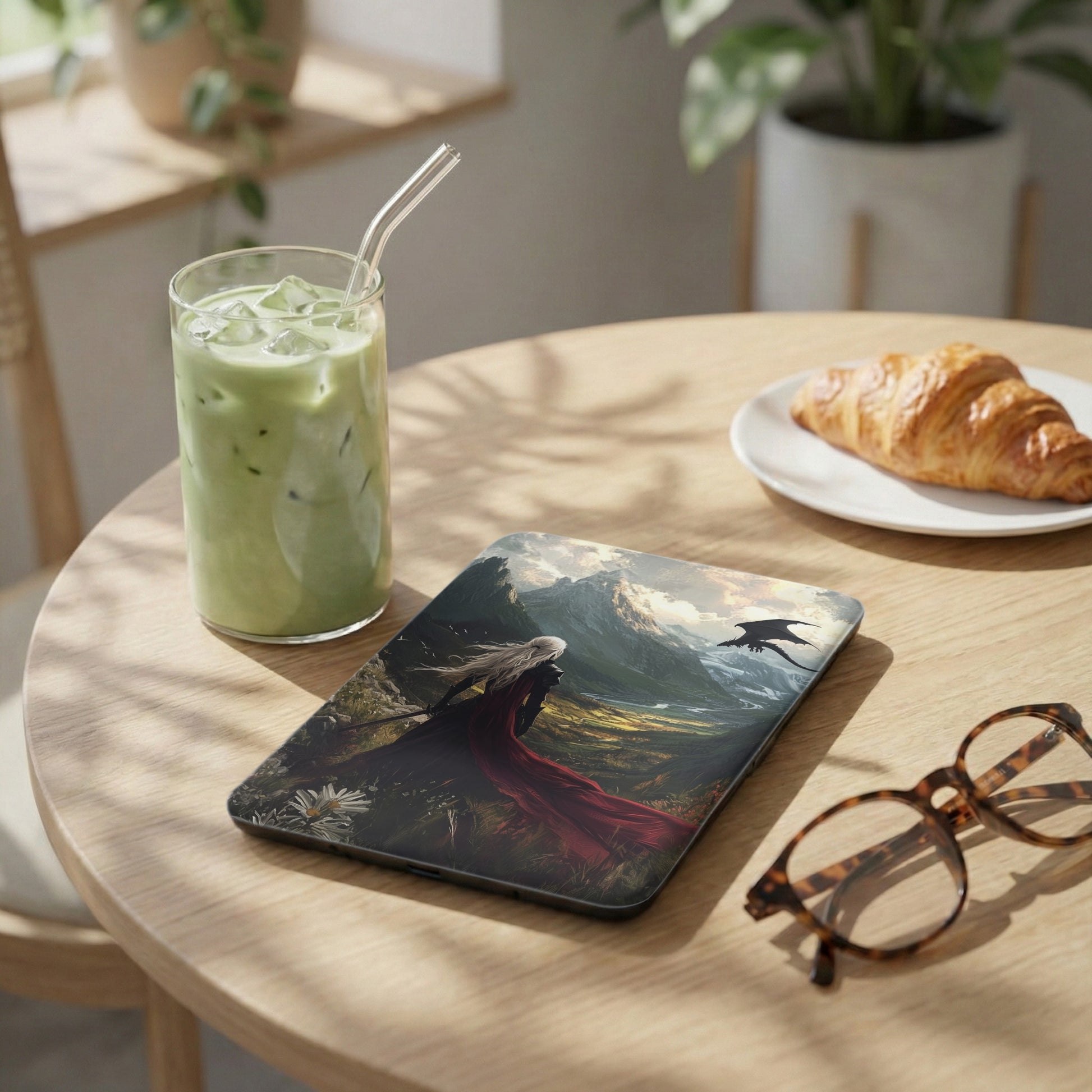 Fantasy Warrior Dragon Mountain Landscape Tablet Case