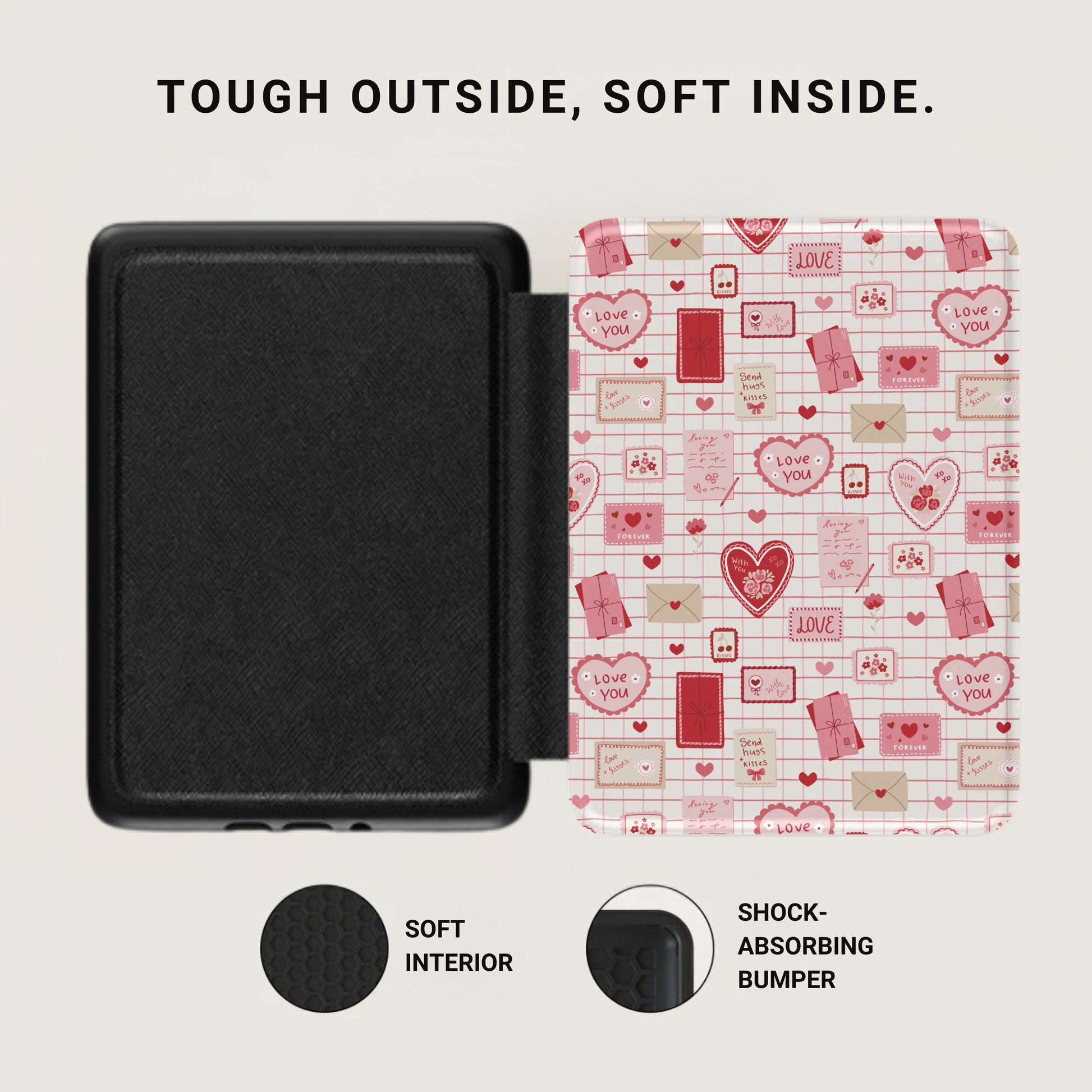 Love-Themed Shock-Absorbing Bumper Soft Interior Case