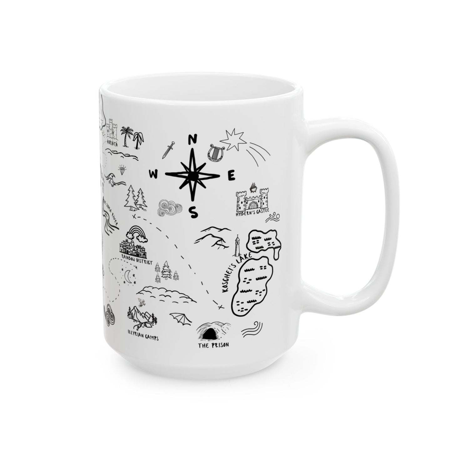 White ACOTAR Map Mug