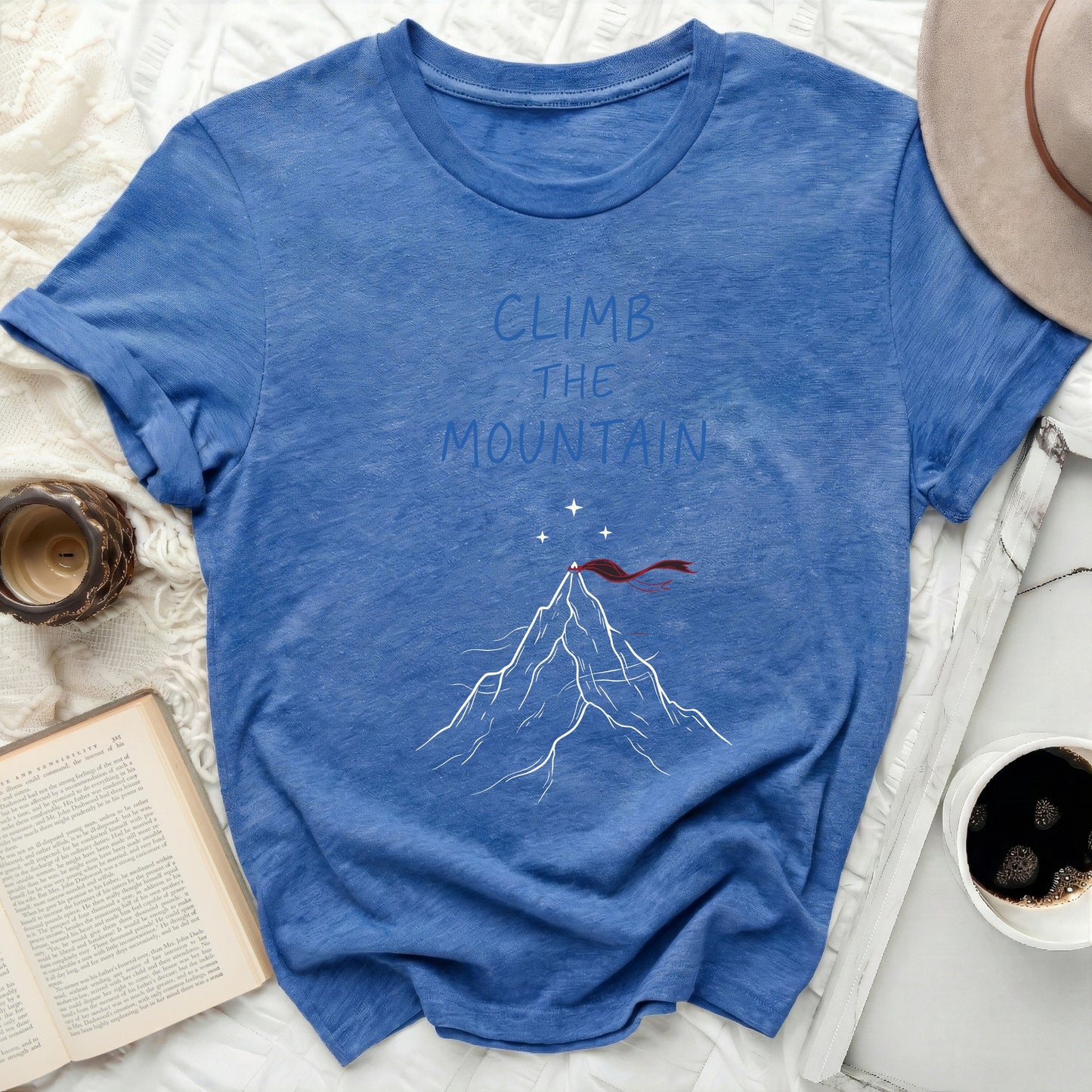 CLIMB THE MOUNTAIN Graphic Adventure Blue product type
CLIMB THE MOUNTAIN
Mountain Graphic
Adventure Shirt
Blue T-shirt
Outdoor Theme
Nature Inspired
Hiking Apparel
Graphic Tee
Inspirational Quote
Peak Summit
Red Flag Mountain
Explore Travel
Casual Top
Short Sleeve
Unisex Style
Royal Blue
Active Lifestyle
Wanderlust Gear
Unique Design
Printed Shirt