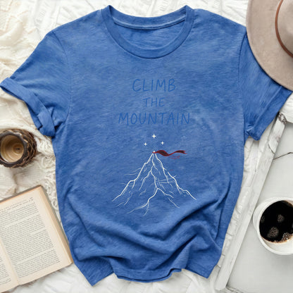 CLIMB THE MOUNTAIN Graphic Adventure Blue product type
CLIMB THE MOUNTAIN
Mountain Graphic
Adventure Shirt
Blue T-shirt
Outdoor Theme
Nature Inspired
Hiking Apparel
Graphic Tee
Inspirational Quote
Peak Summit
Red Flag Mountain
Explore Travel
Casual Top
Short Sleeve
Unisex Style
Royal Blue
Active Lifestyle
Wanderlust Gear
Unique Design
Printed Shirt