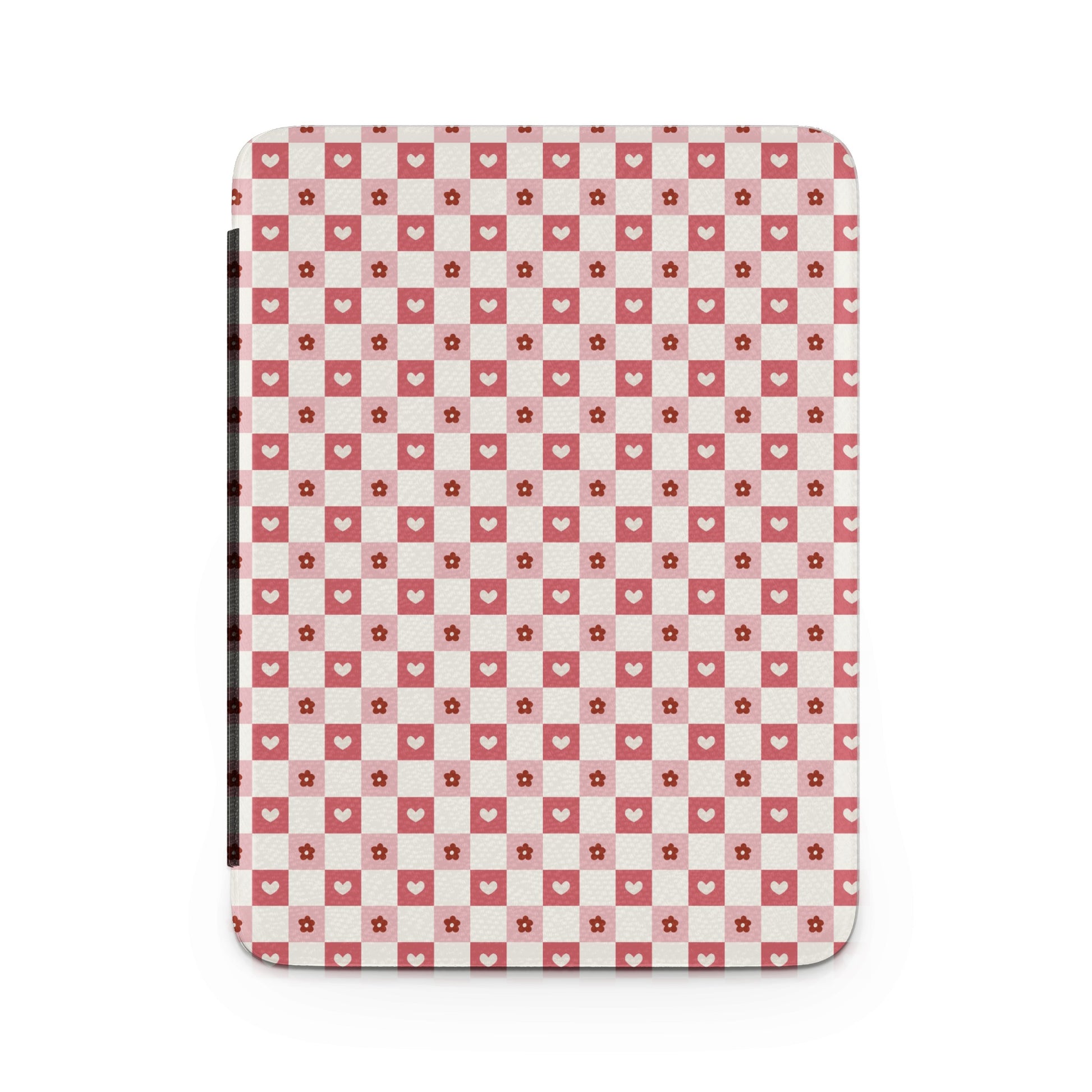 Red and White Checkered Hearts and Flowers Pattern Product