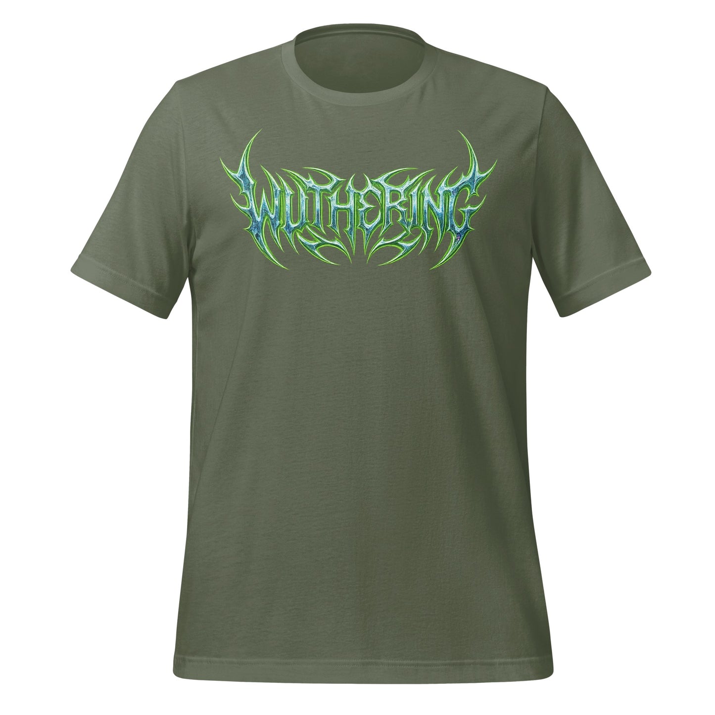 Withering Graphic Design Logo on Green T-shirt Product