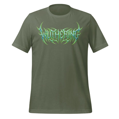 Withering Graphic Design Logo on Green T-shirt Product