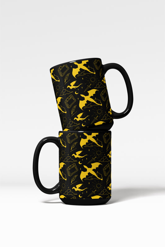 Black Golden Wings Mug