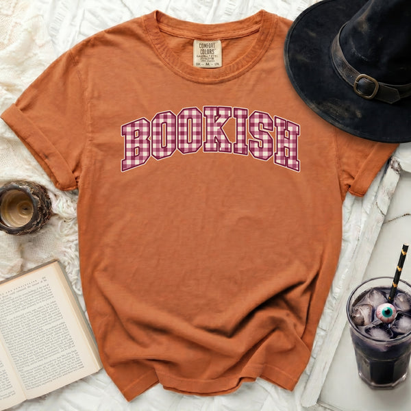 Gingham Bookish Tee in Yam