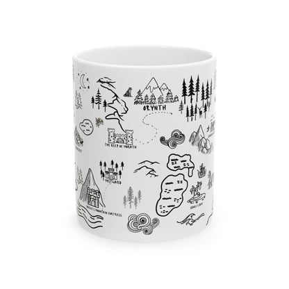White Throne of Glass Map Mug