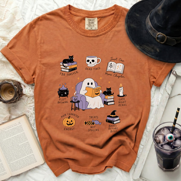 Cozy Ghostly Reads Tee in Yam