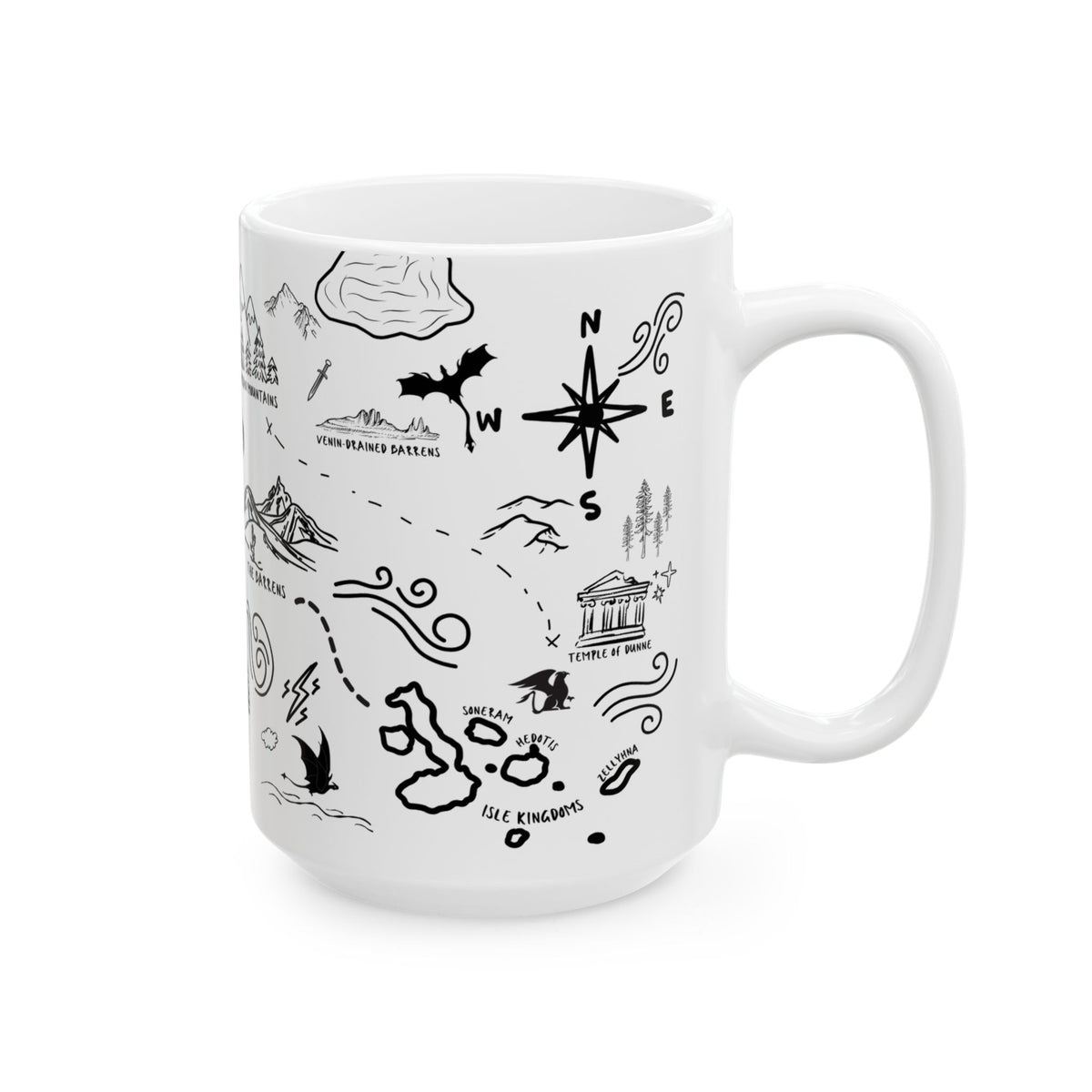 White Fourth Wing Map Mug