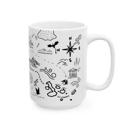 White Fourth Wing Map Mug