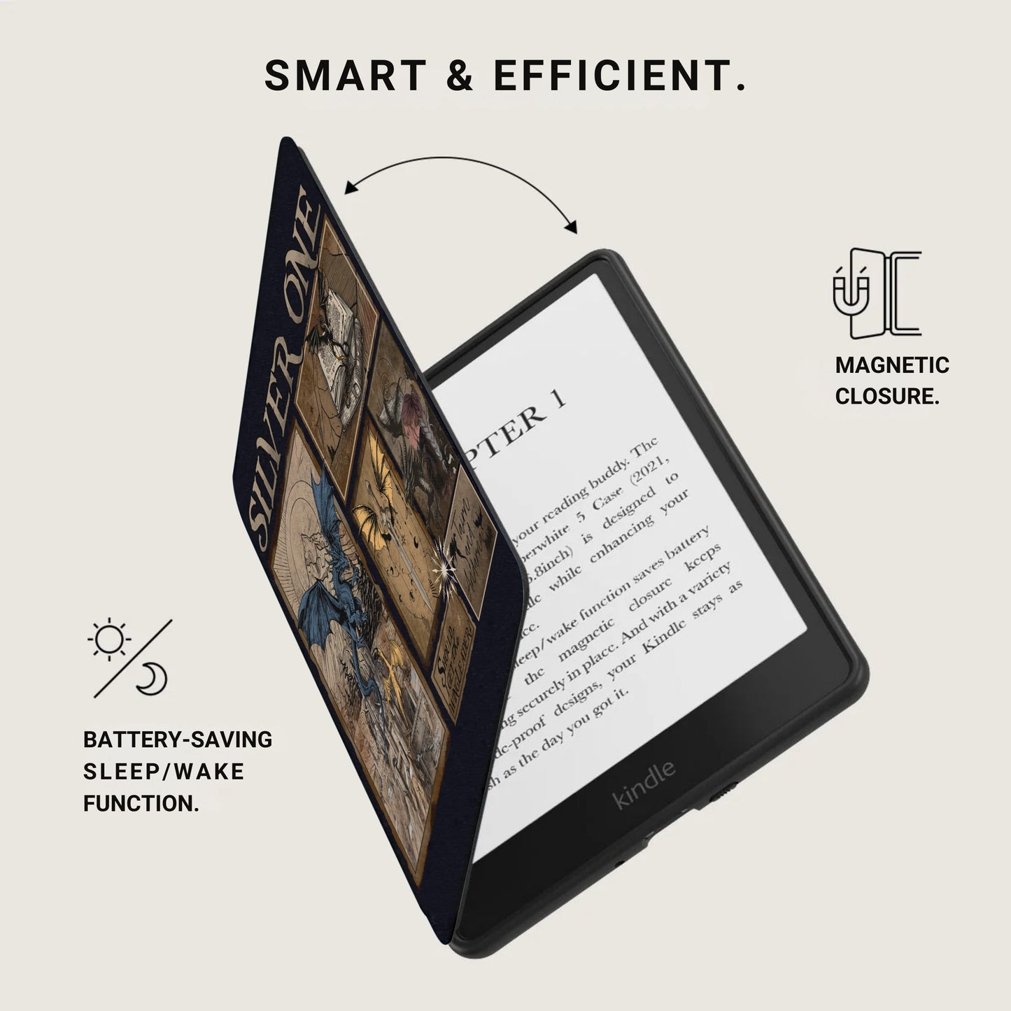 Silver One Kindle Smart Efficient Magnetic Closure Sleep/Wake product type
