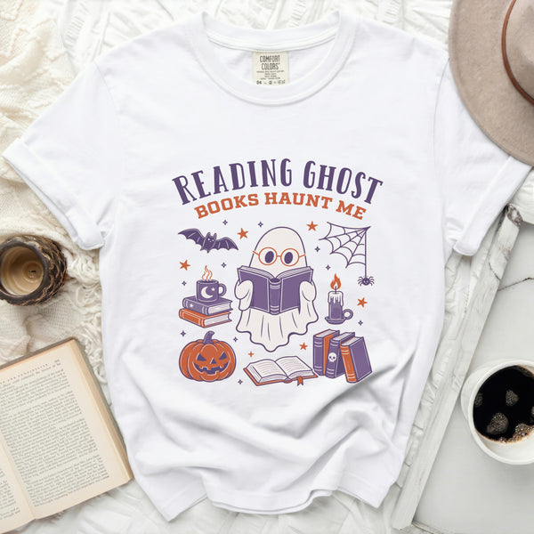 Reading Ghost Halloween Night Tee in White