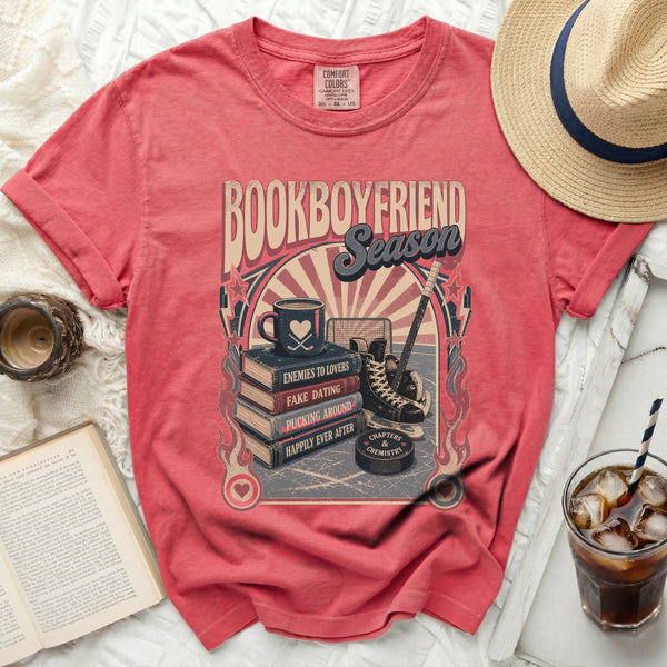 Bookboyfriend Season Hockey Tee in Watermelon