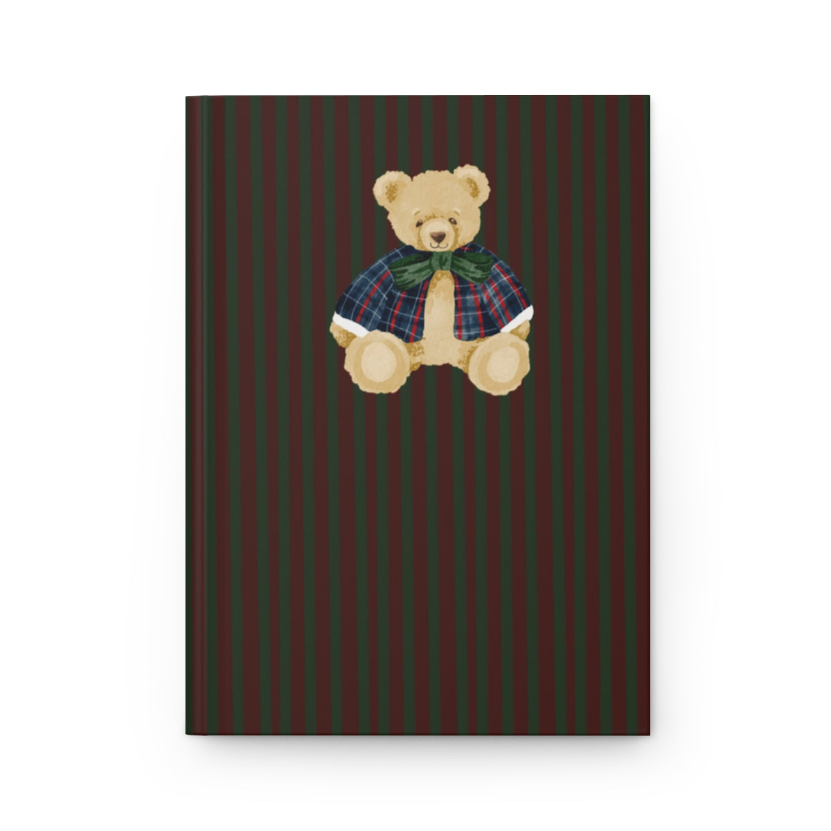 Striped Notebook with Adorable Bear Cover Design