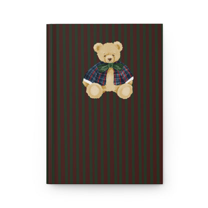 Striped Notebook with Adorable Bear Cover Design