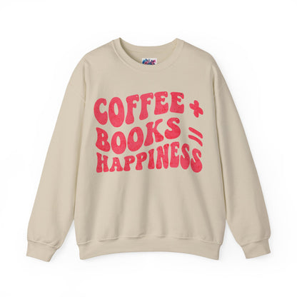 "Coffee + Books = Happiness" Sweatshirt - MagicMerchEmporium