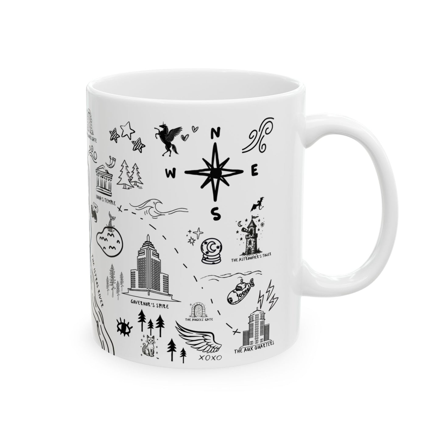 White Crescent City Map Mug